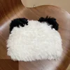 Black bear ears rabbit fur hat cute plush wrap head cap cold warm fur cap Y2k Girls Korean Hats Knitted Hat 6