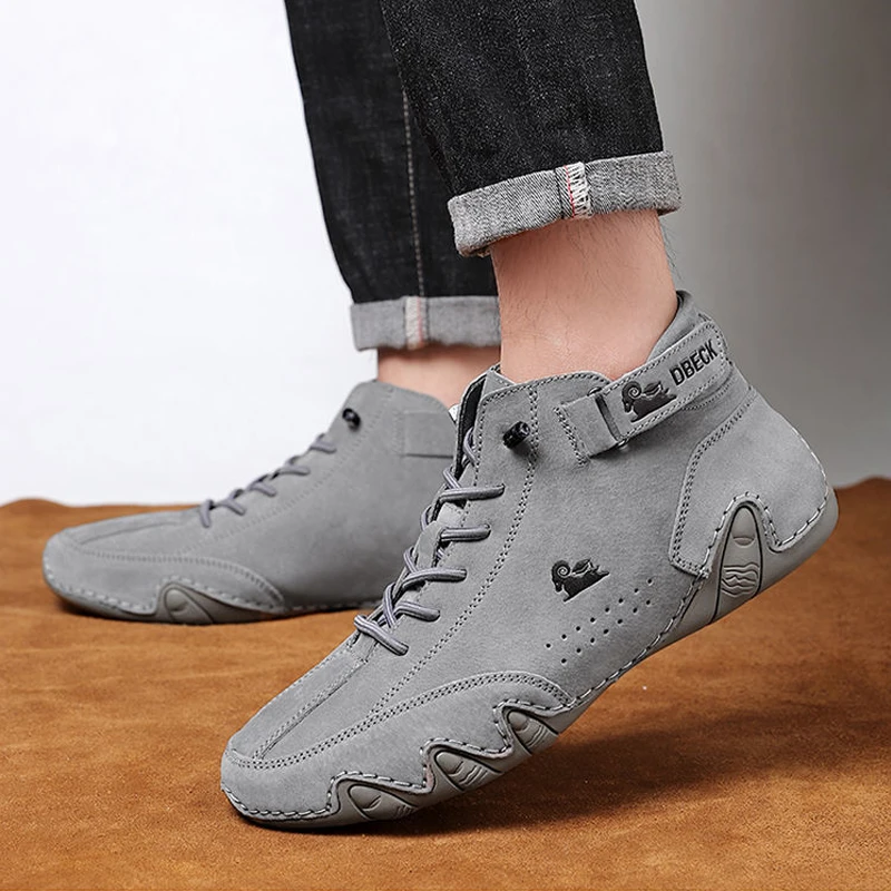 Leder Casual Sneakers für Männer Motorrad Schuhe 2023 Neue In Wasserdichte High Top Männer Boors Luxus Kleid Loafer Schuhe Schuhe_voghion.com