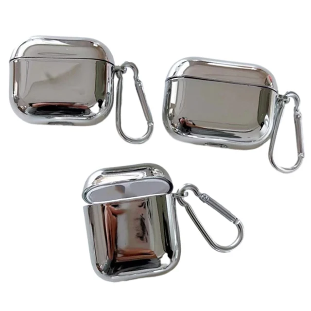 Electroplate Silver Earphone Case For Airpods Pro 1 2 3 Durable Protective Case For Airpods Wireless Earbuds With Charging Hole 5