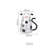  550ml Night Bedside Water Carafe And Glass Set with Tumbler Cow Clear Glass Juice Water Pitcher With Cup Water dispenser Kettle 