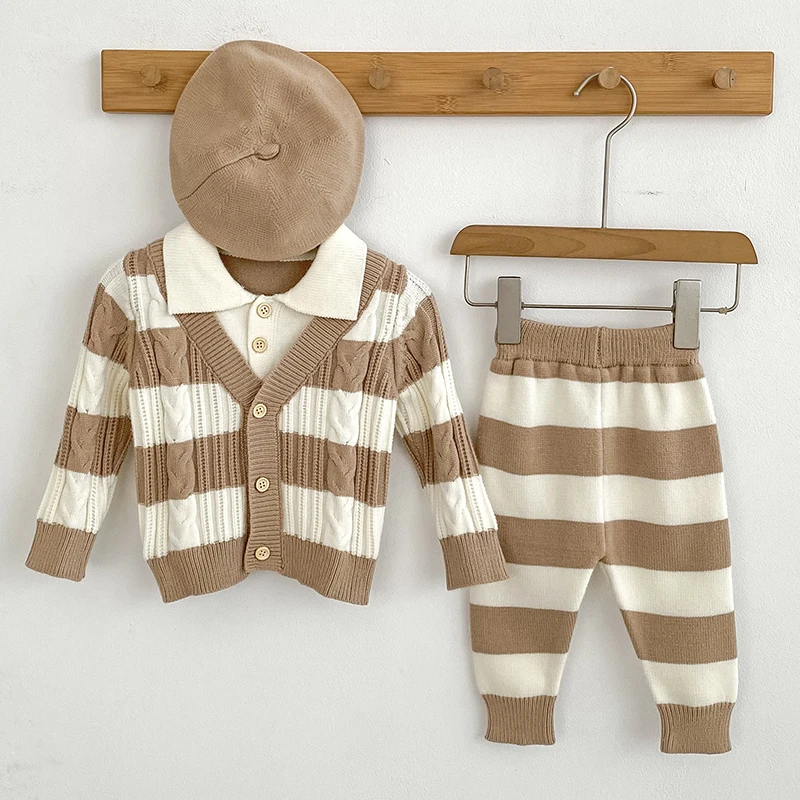 Brown Pants Baby Boy Straw Hat Baby Boy Gentleman Dapper Baby Boy