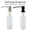 Stainless Steel Sink Soap Dispenser Liquid Soap Bottle Manually Pressing Soap Lotion Dispenser Kitchen Accessories 350ml 1