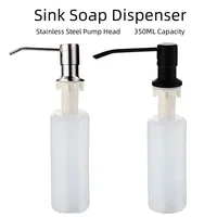 Stainless Steel Sink Soap Dispenser Liquid Soap Bottle Manually Pressing Soap Lotion Dispenser Kitchen Accessories 350ml 1