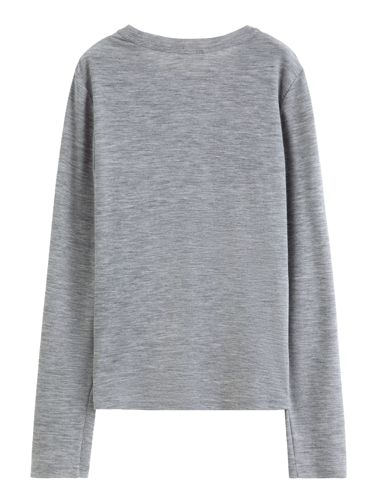 DUSHU المرأة الأخضر والرمادي المتناقضة اللون الطبقات قطعتين متماسكة تي شيرت ربيع 2026 جديد وصول موضة بلوزات طويلة الأكمام