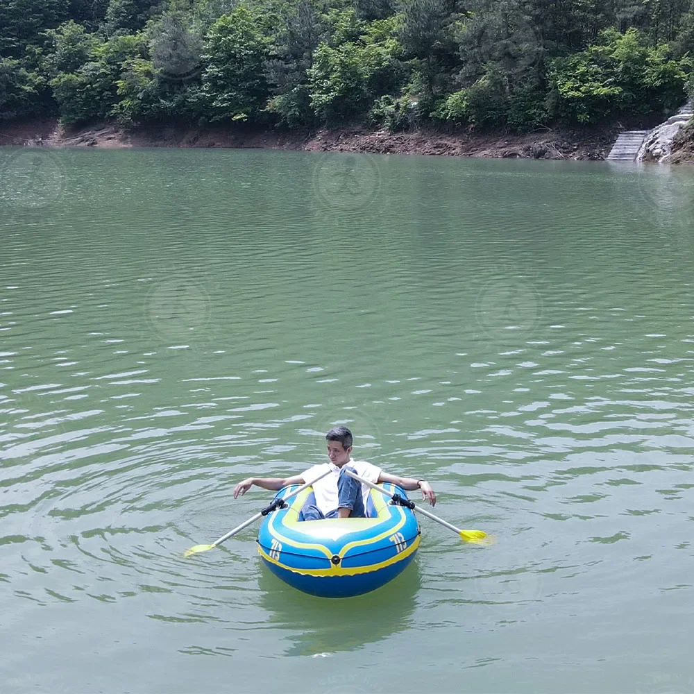 Durable PVC Yellow and Blue Color Kayak Inflatable 2 Person Fishing Rowing Boats