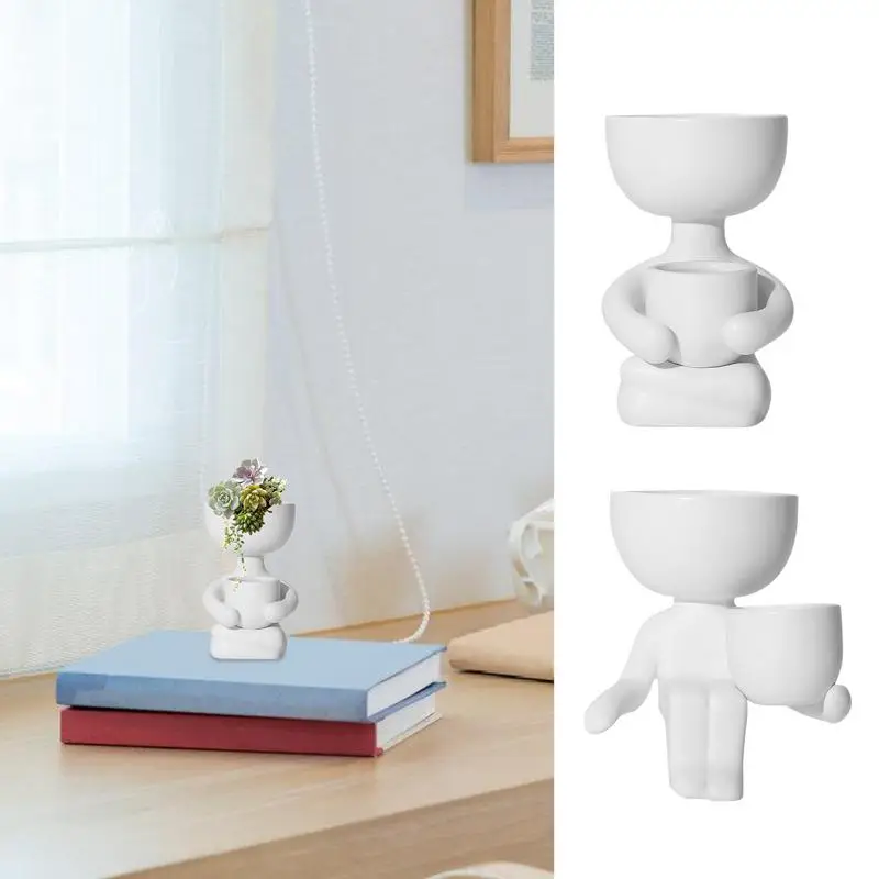 Piccoli Vasi In Ceramica A Forma Di Figura Vasi Succulenti Vasi Per Fioriere Creativi Per Cactus Yuccas Stonecrops Fioriere Portatili Per Interni