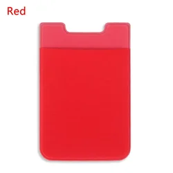 Elastic Self - Adhesive Phone Wallet and Card Holder Sleeve (Red)