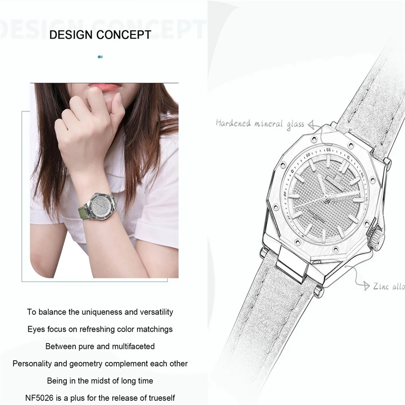 2023 NAVIFORCE Fashion Classic Luxurious Women's Watches Waterproof Luminous Ladies Watches Reloj Mujer 5026 Ladies Gifts