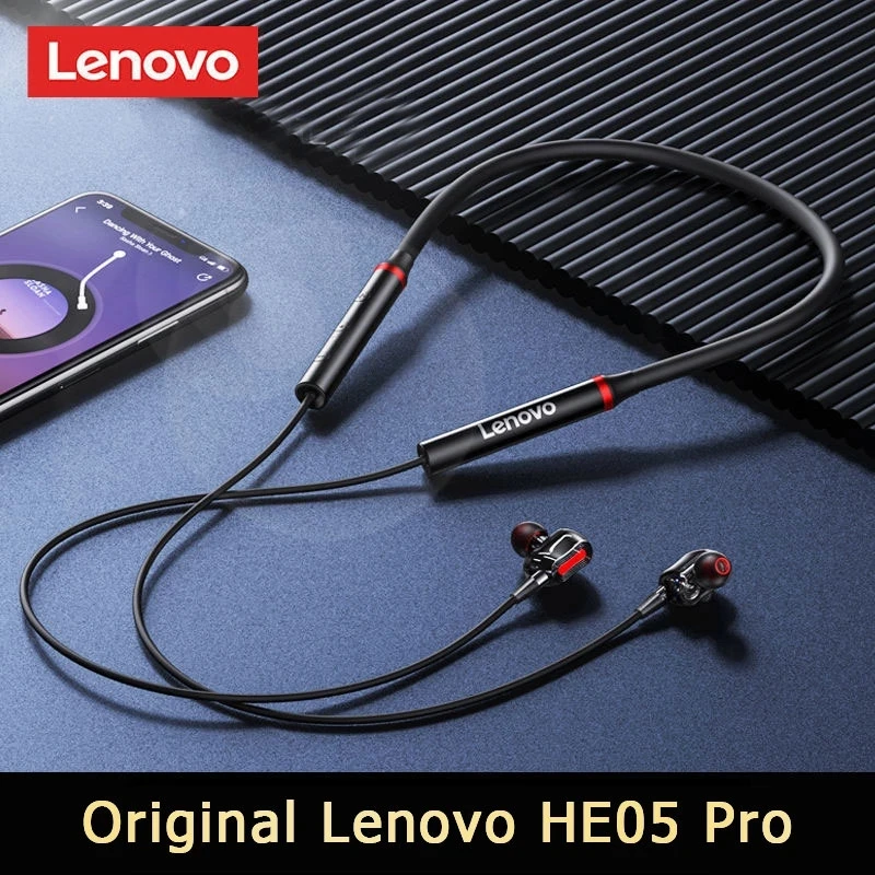 Original Iconic Brand HE05 Pro Wireless Bluetooth Neckband Earphone IPX5 Waterproof Microphone Sports Noise Reduction 4-Speaker