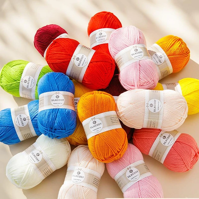 1 Roll/100g Silk Cotton Crochet Yarn Thick Wool Yarn Hand Knitting Scarf  Sweater