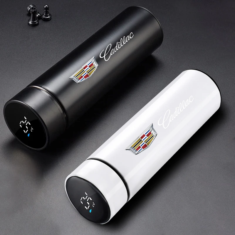 500ml 휴대용 차량용 스마트 보온병 온도 표시 컵 (캐딜락 XT4 XT6 CTS DTS STS XTS ATS BLS SLS CT5 액세서리용)