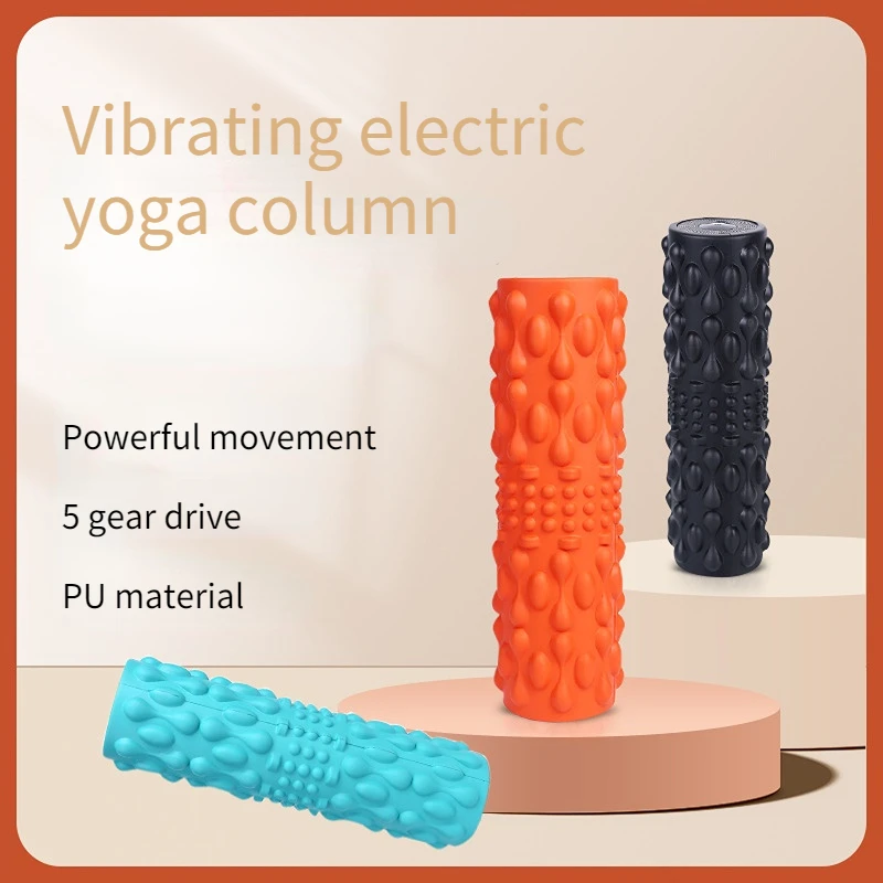 1 Piece USB Vibrating Electric Yoga Column Foam Shaft Fitness Stick Massage Stick Rolling Shaft Massager Massage Stick