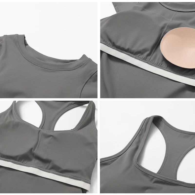 Beauty Back Tight Yoga Clothing Set Women Small Fly Sleeve Short Sleeve Quick Dry High Waist Hip Lift Running Fitness Sports Set yoga set sports set sportswear set fitness set