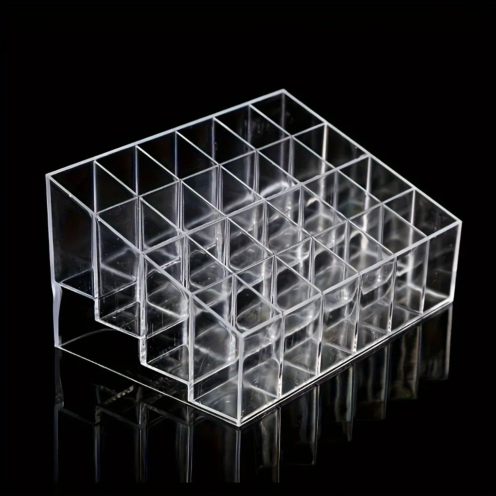 1 piece of 24 grid lipstick storage box, nail art storage rack, transparent cosmetics dust-proof storage and organizing box, des 3