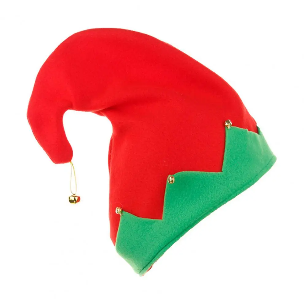 Christmas Beanie Hat Christmas Elf Hat Adult Kids Festive New Year Christmas Party Photo Prop Little Bell Pendant Winter Cap