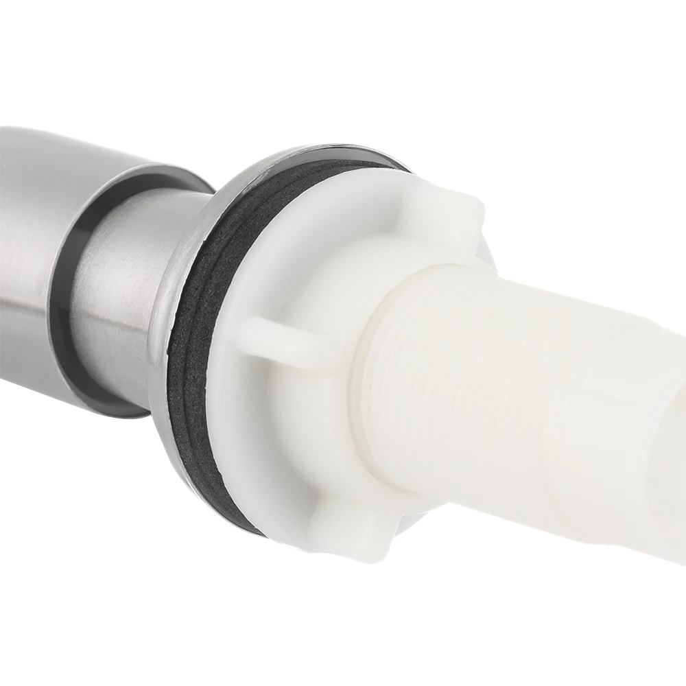 Stainless Steel Kitchen Sink Mounted Liquid Soap Dispenser Countertop Water Pump No-spill Extension Tube Lotion Dispenser