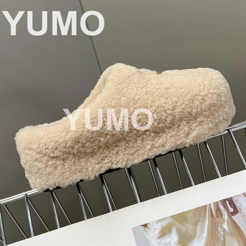

Women Platform Mules Size 41 Autumn Winter Round Closed Toe Solid Comfort Indoor Outdoor Comfort Slippers Keep Warm Fashion