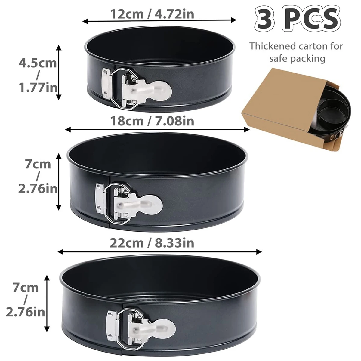 Teglie per torte al formaggio con molla da 22 cm/24 cm/26 cm/28 cm con fondo rimovibile Forno da cucina Bakeware  15