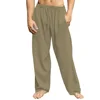 2024 New Men's Cotton Linen Loose Pants Male Summer Casual Solid Color Pants trousers Plus Size S-3XL