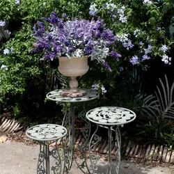 20 Inch French Country Iron Planter Pot Stand Flower Stool Garden Yard Balcony Decoration