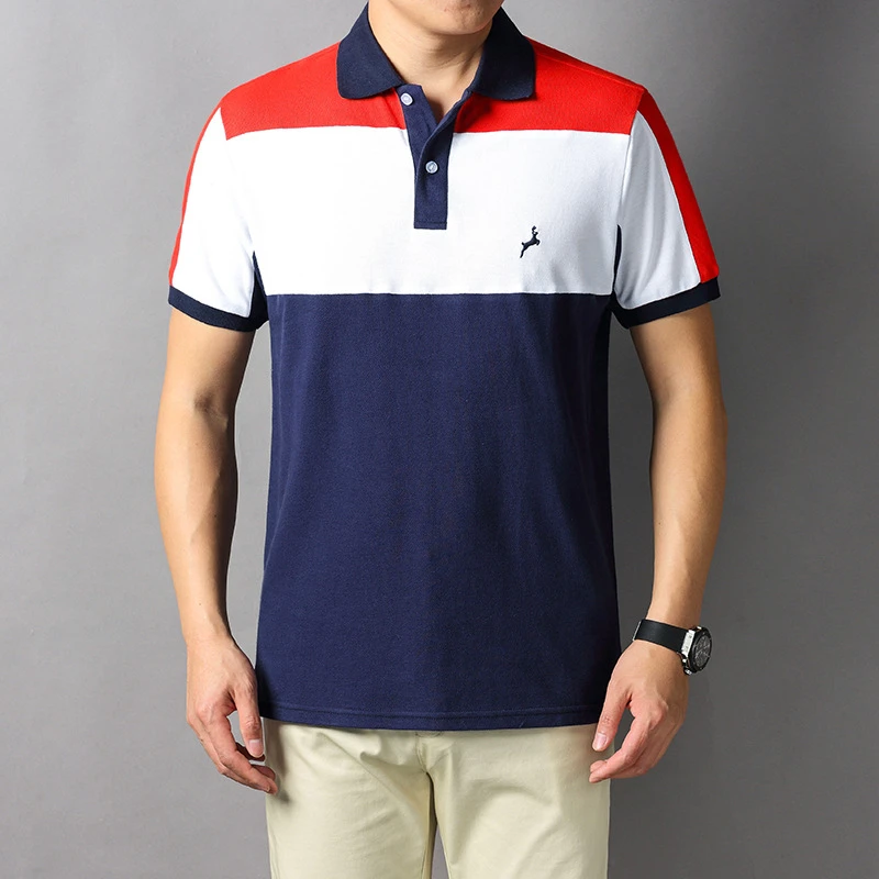 

Luxury Fashion Pure Cotton Polo Shirt Men's T-shirt Ropa Sports Clothes Casual Freedom American Compatriots Embroidered Golf Top