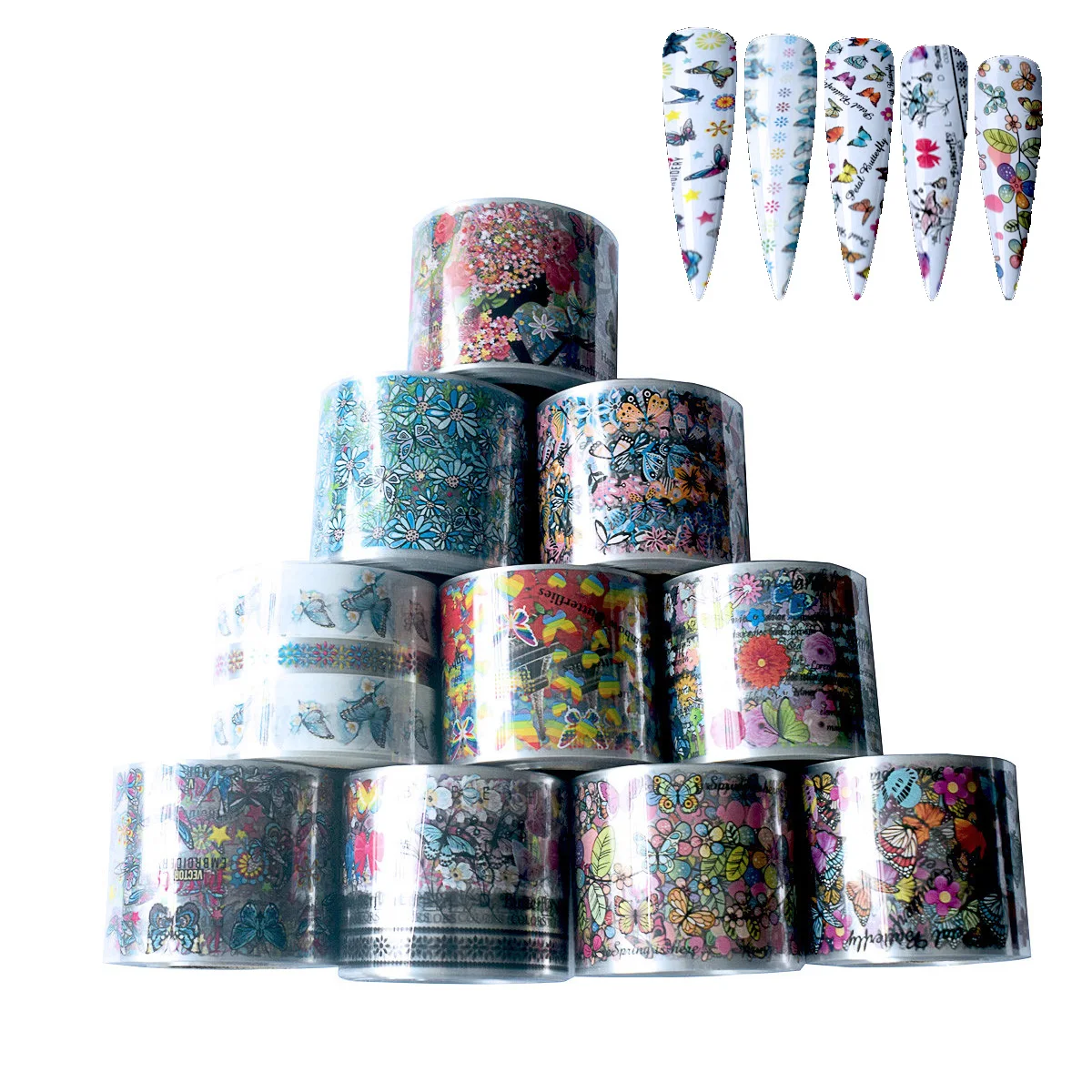 pegatinas-de-papel-de-aluminio-de-mariposa-arcoiris-calcomania-floral-para-unas-decoracion-de-unas-cielo-estrellado-10-rollos-de-mariposas