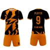 Black Orange Polyester Mesh Quick Dry Breathable Fabric Sublimation All Over Printign Custom Soccer Jersey Uniform Kits shirts 1