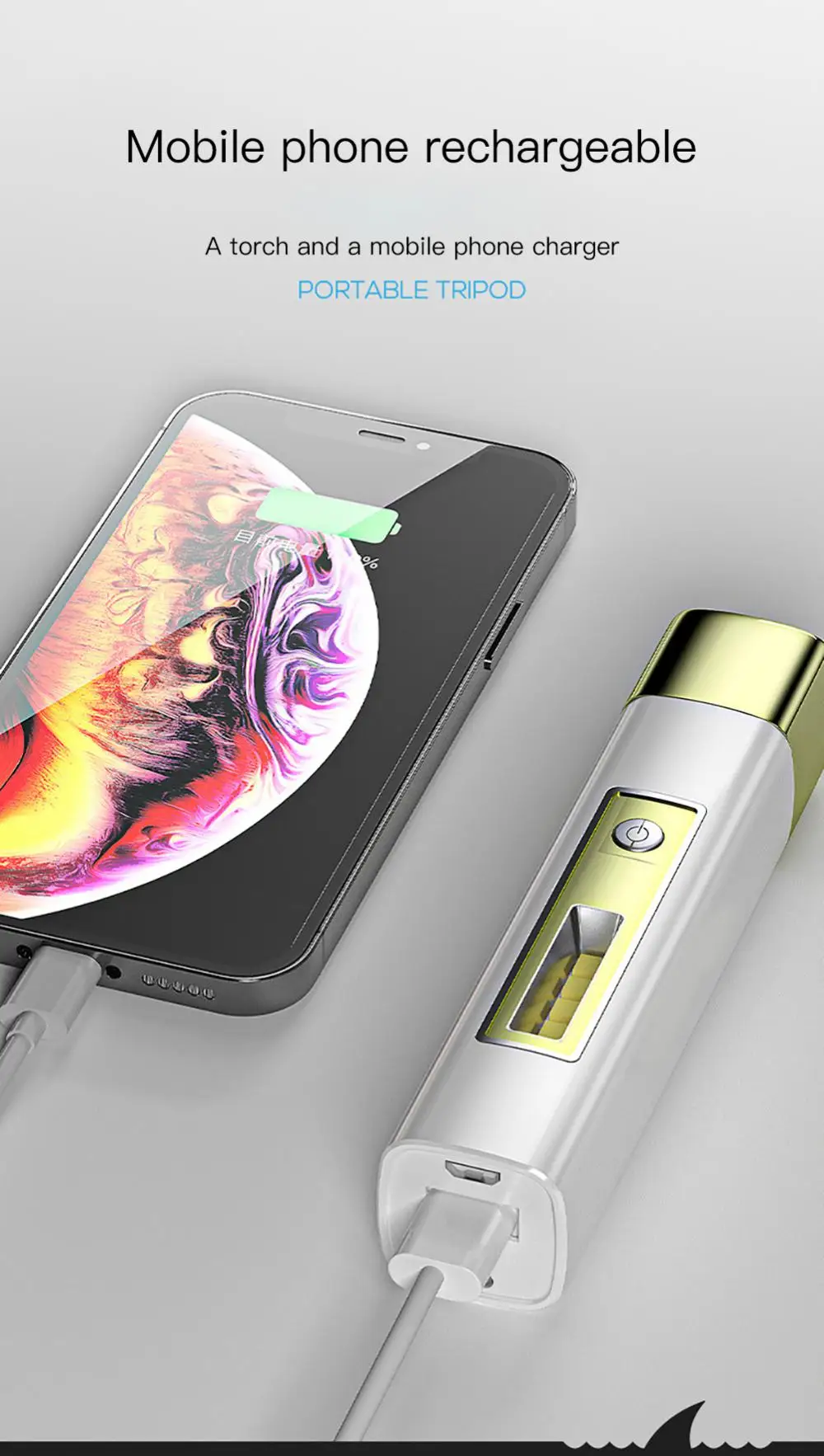 Smiling Shark 617A LED Multifunction Flashlight USB Torchlight Price in