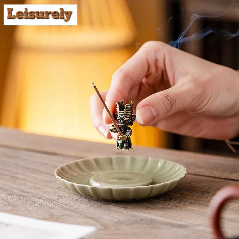 Antique Frog Three Star Mound Incense Holder Mist Smoking Steamers Incense Burners Consecrate Censer Chinese Tea Set Ornaments