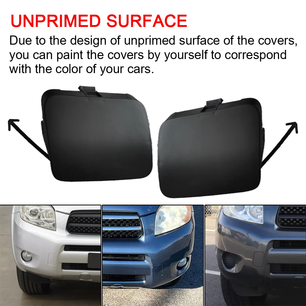 도요타 RAV4 2006 2007 2008 자동차 앞 범퍼 견인 후크 아이 커버 캡 53286-42031/42931 53285-42011/4293 용 한 쌍