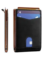 Gebwolf Rfid Card Holder Men's Wallets Carbon Fiber Slim Thin Male Purse Bi-fold Money Clip for Men 1