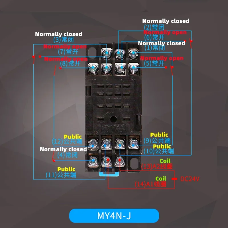 Indicador, trilho DIN, MY4NJ, DC 12V, AC