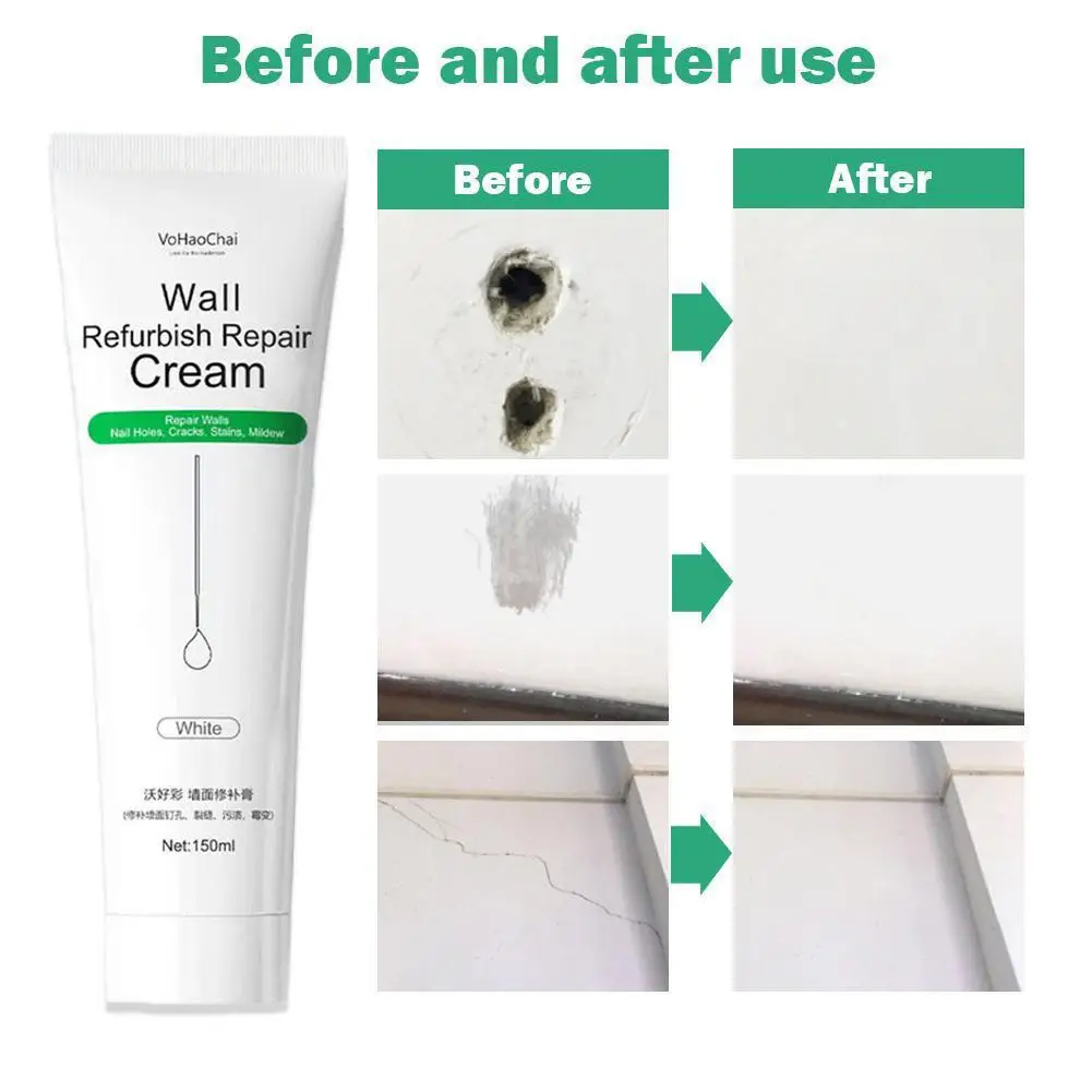 150ml Wall Repair Agent Wall Repair Paste Crack Nail Cream Valid Mouldproof Quick-Drying Patch Restore wall repair agent