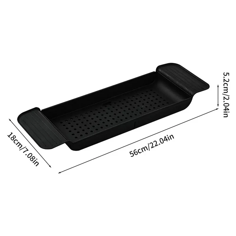 A85Q-Bath Tub Tray Extendable Draining Bath Tray Space-Saving Household Bathtub Shelf Small Storage For Towels Glasses