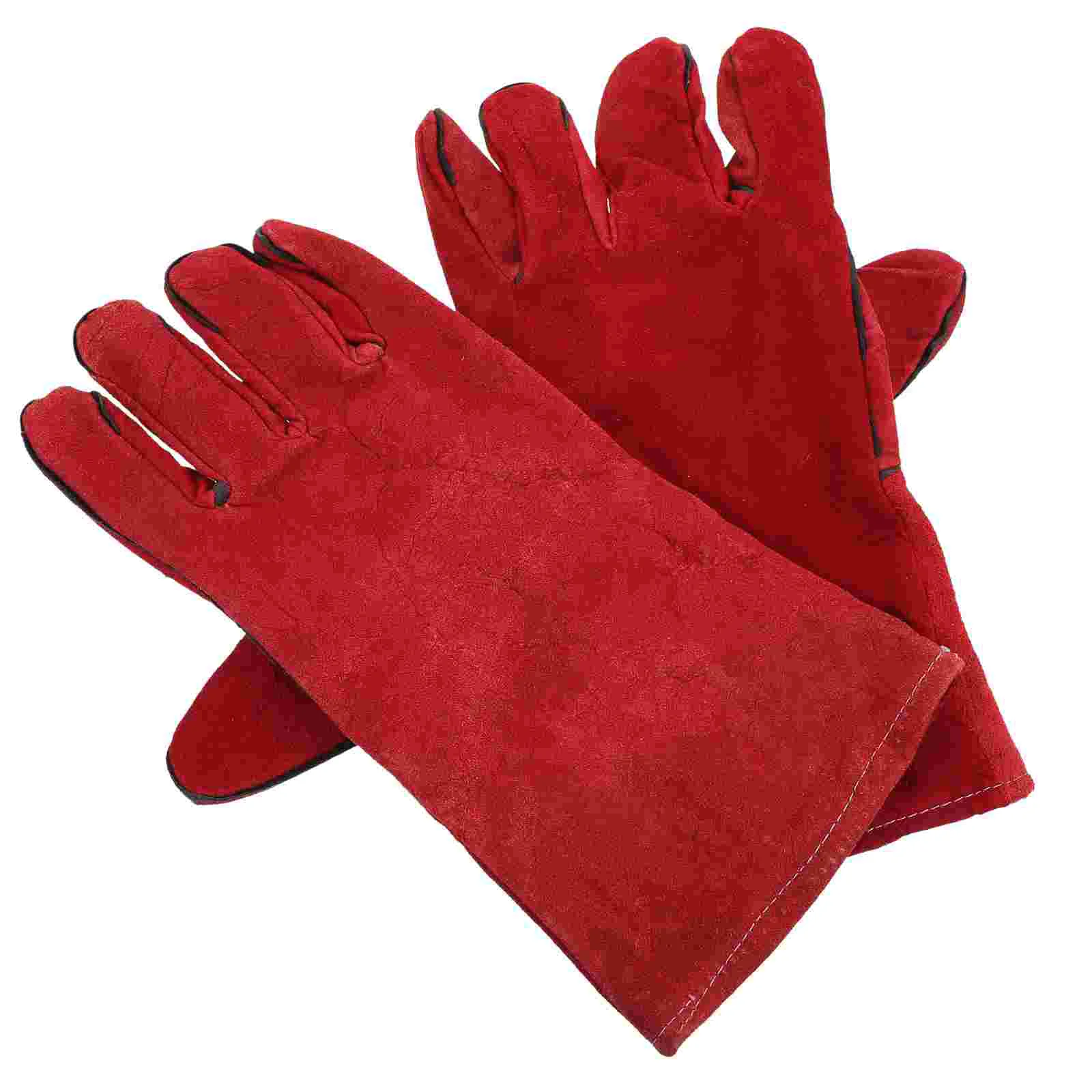 

1 Pair of Parrot Training Gloves Anti-bite Gloves Pet Feeding Glove Red