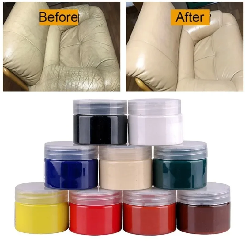 Leather Paint Shoe Cream Coloring for Bag Sofa Car Seat Scratch 50ml Colorful Leather Dye Repair Restoration Color Change Paint leather repair gel leather repair kit shoe cleaning cream