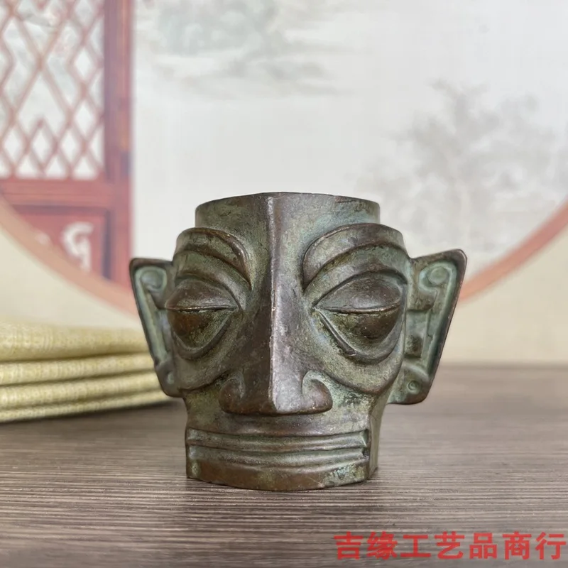 

Sanxingdui маска с орнаментом коллекция Вертикальная маска стоячая голова человека птица искусственная маска с орнаментом и вставкой для благовоний