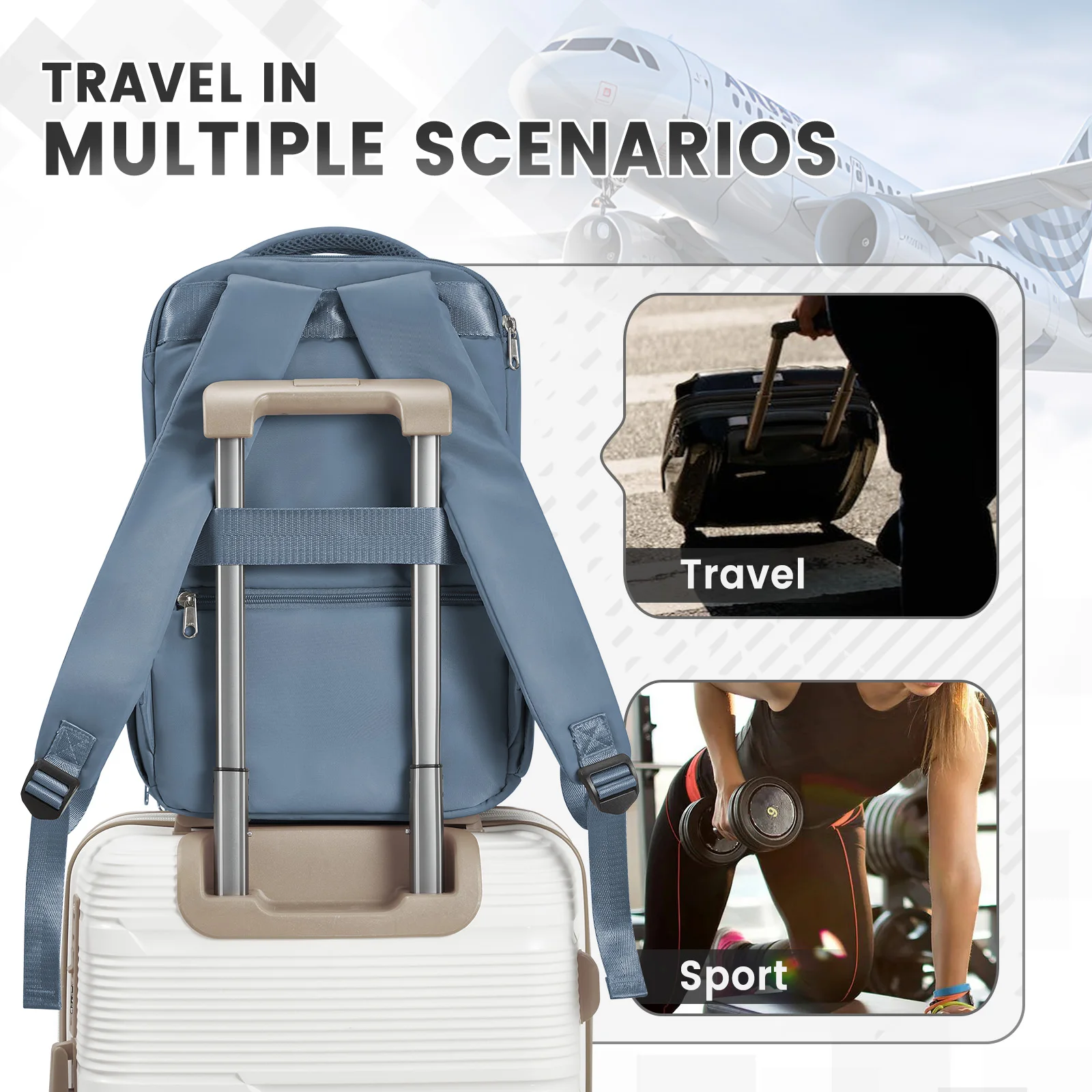 Vacuum Backpack Travel with Pump Hiking Backpack for Outdoor Adventures Flight Approved Daypack Ryanair 40x25x20 Travel Backpack