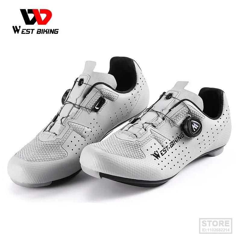 

WEST BIKING MTB Cleat Shoes Road Bike SPD Sneaker Racing Triathlon Selflocking Non-slip Clip Cycling Size 39-44