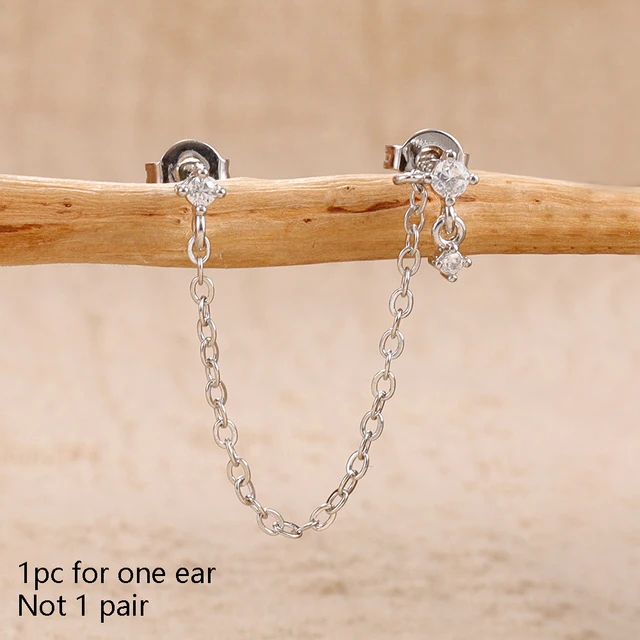 1 pièce 14K plaqué or cheval oeil chaîne gland Zircon boucles d'oreilles pour femmes géométrique minimalisme boucles d'oreilles bijoux accessoires