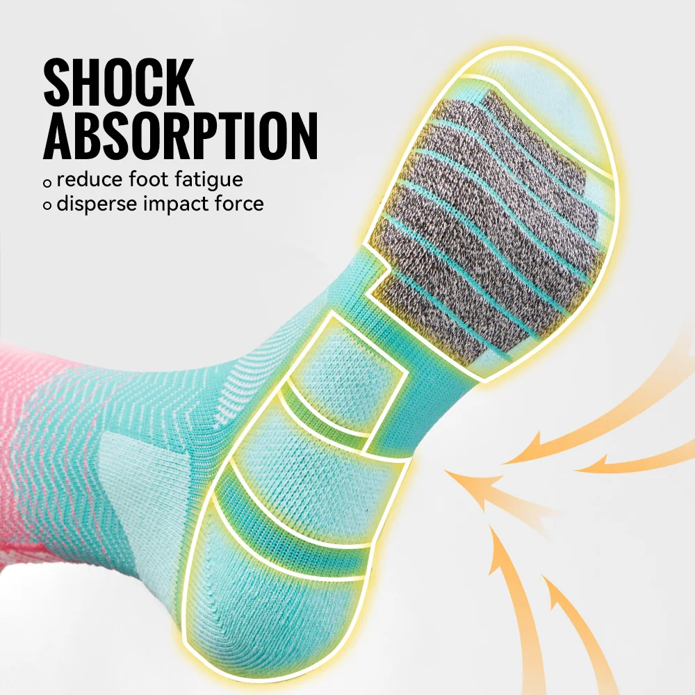 Cushioned Sports Socks WRELS 1/2/3 Breathable Running Cushion Padded Moisture Wicking For Walking Hiking Running