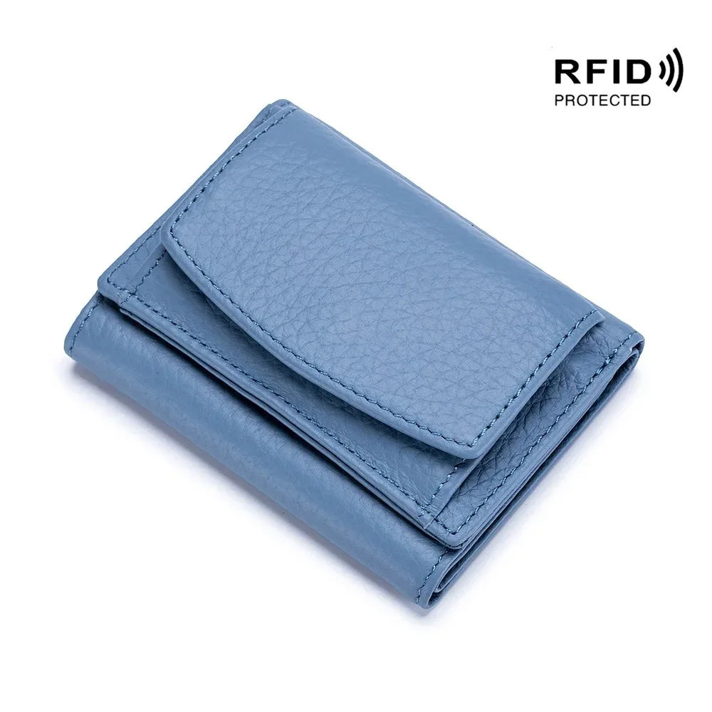 Elegant Genuine Leather RFID Wallet – Luxurious Slim Clutch with Coin Purse