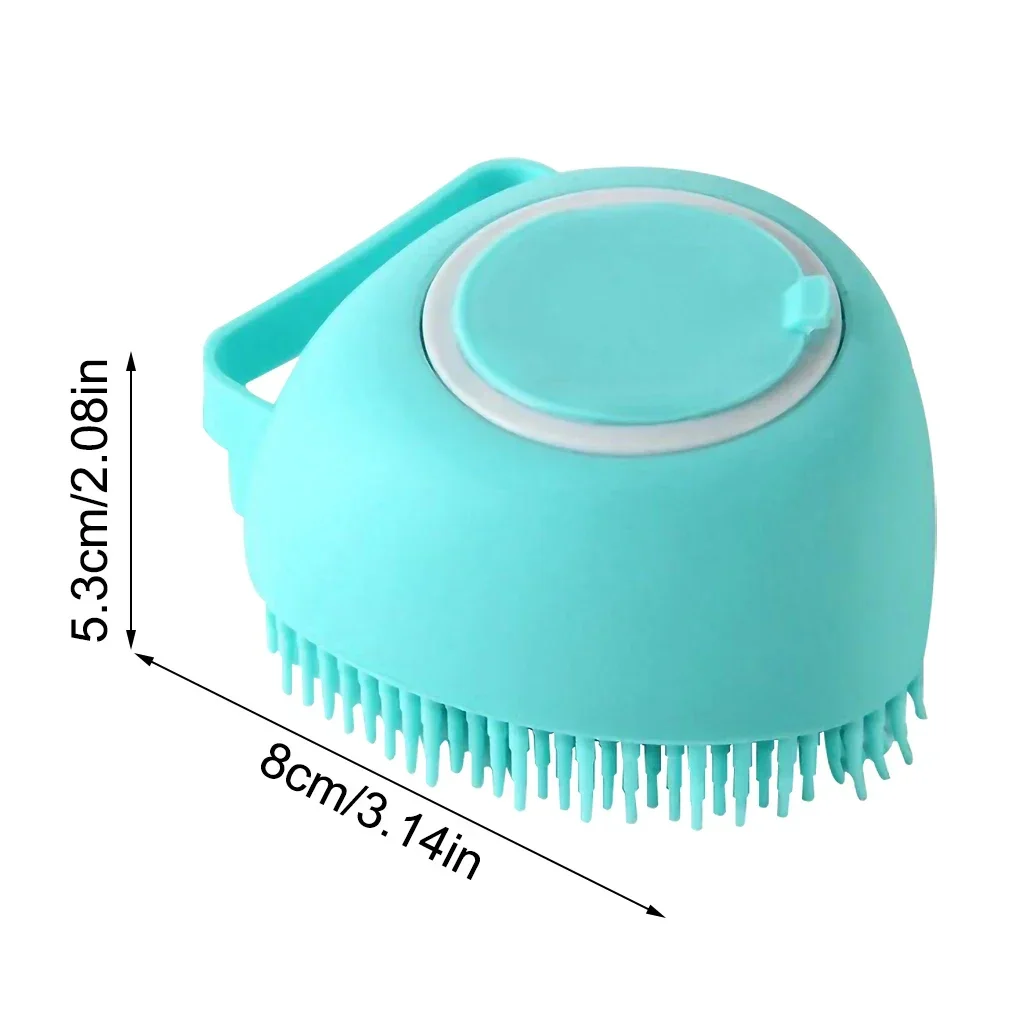 Silicone Pet Bath Massage Gloves Brush Puppy Big Dog Cat Bath Body Brush Shower Scrubber With Gel Dispenser Soft Massager Shower