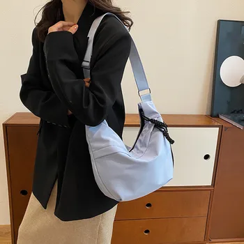 حقيبة كروس عصرية من النايلون، حقيبة كتف ذات سعة كبيرة، حقيبة زلابية كاجوال من قماش أكسفورد للرياضة في الهواء الطلق وركوب الدراجات والمشي لمسافات طويلة 4