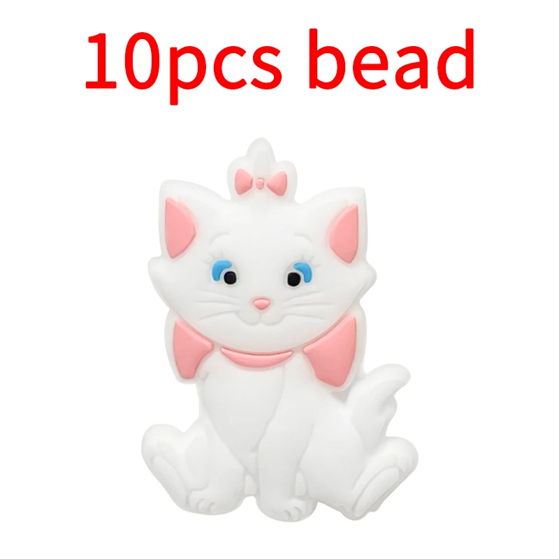 10pcs Silicone Bead Disney Baby Pacifier Bead Holder Chain Accessories BPA-Free