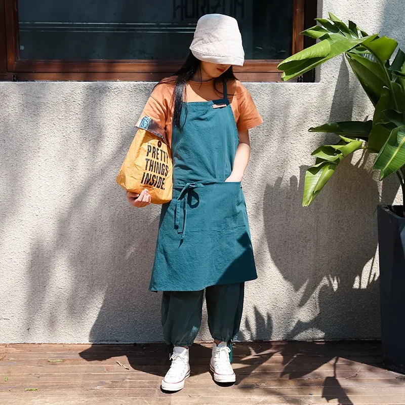 Grembiule Da Lavoro Unisex In Tela Di Cotone 100% 453g/m² - 3 Tasche, Regolabile, Con Fibbie In Ottone - Per Cucina, Giardinaggio, BBQ, Falegnameria