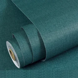 Linen Textured Vinyl Self Adhesive Wallpaper Waterproof Contact Paper for Living Room Bedroom Wall Decals Furniture Renovation