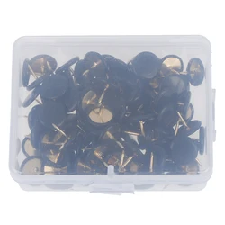 100 Pcs Round Thumb Tacks for Notice Boards and Maps (Black)