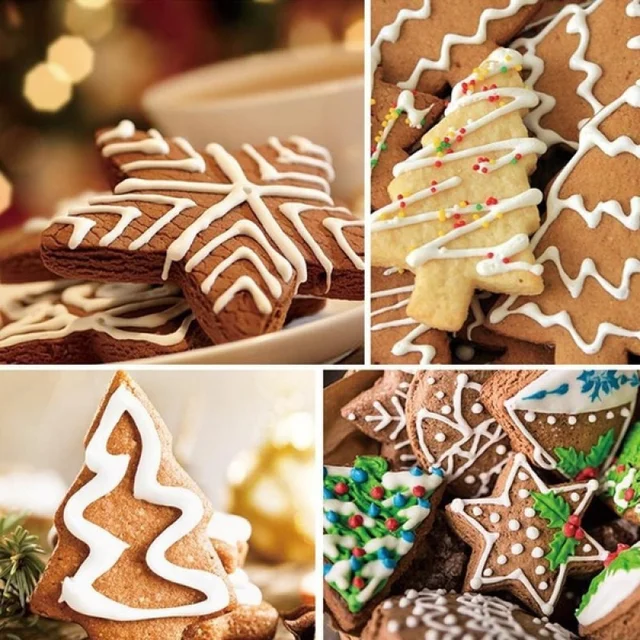4Pcs/set Plastic Cookie Baking Moulds (Snowman/snowflake/christmas Tree/santa Claus Pattern Baking Molds) 6