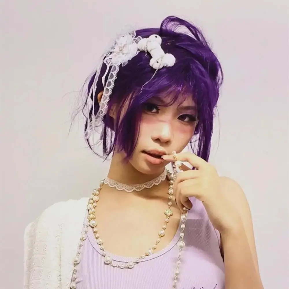 Lolita Punk Cross Hair Clip Black White Lace Ribbon Hair Pins DIY Cosplay Japanese Women Girls Headdress Party Accessories Gifts